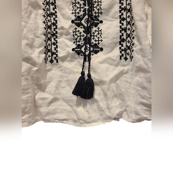 Lauren Ralph Lauren Embroidered Beaded Linen Blouse, Boho Cottagecore | PL - Picture 8 of 14